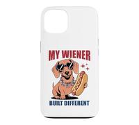 Funny Hotdog Teckel My Wiener Built Different Hot Dog Coque pour iPhone 13