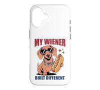 Funny Hotdog Teckel My Wiener Built Different Hot Dog Coque pour iPhone 16