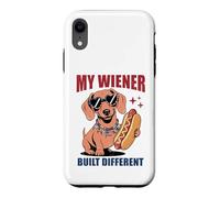 Funny Hotdog Teckel My Wiener Built Different Hot Dog Coque pour iPhone XR