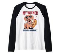 Funny Hotdog Teckel My Wiener Built Different Hot Dog Manche Raglan