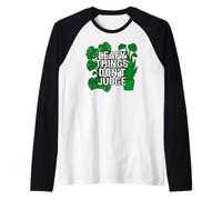 Funny Houseplant Lover Leafy Things Don't Judge Manche Raglan