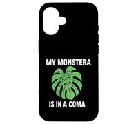 Funny Houseplant Mom My Monstera is in A Coma Coque pour iPhone 16