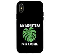 Funny Houseplant Mom My Monstera is in A Coma Coque pour iPhone X/XS