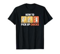 Funny How to Pick Up Chicks Humour Back School College Campus T-Shirt