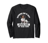 Funny Humans Hurt My Head Happy Piebald Dachshund Lover Manche Longue