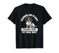 Funny Humans Hurt My Head Happy Piebald Dachshund Lover T-Shirt