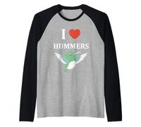 Funny Hummingbird Quote i Love hummers Manche Raglan
