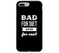 Funny Humour Txt Funny Food Quotes Bad for Diet Good for Soul Coque pour iPhone 7 Plus/8 Plus