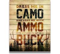 Funny Hunting Wall Art, Dress Me In Camo Humorous Poster, Gift for Hunters Who Have Everything, Rustic Man Cave Decor(Unframed,16x24inch(40x60cm))