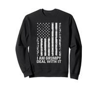 Funny I Am Grumpy American Patriotic Text Sarcastic Adult Sweatshirt