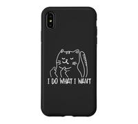 Funny I do What I Want Cat Flipping The Bird Offensive Coque pour iPhone XS Max