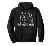 Funny I do What I Want Cat Flipping The Bird Offensive Sweat à Capuche