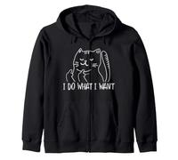 Funny I do What I Want Cat Flipping The Bird Offensive Sweat à Capuche
