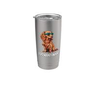 Funny I Do What I Want Long Haired Dachshund Lover Gobelet isotherme en acier inoxydable double paroi