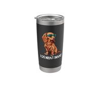 Funny I Do What I Want Long Haired Dachshund Lover Gobelet isotherme en acier inoxydable double paroi