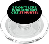 Funny I Don't Like Working Out Cuz It Hurts PopSockets PopGrip pour MagSafe