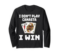 Funny I Don't Play Canasta I Win Jeu de cartes Nuit Sarcasme Manche Longue