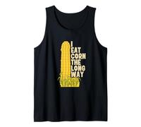 Funny I Eat Corn The Long Way Inappropriate Retro Vintage Débardeur