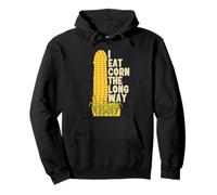 Funny I Eat Corn The Long Way Inappropriate Retro Vintage Sweat à Capuche