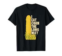 Funny I Eat Corn The Long Way Inappropriate Retro Vintage T-Shirt