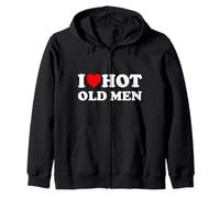 Funny I Heart Hot Old Men J'aime Les Vieux Hommes Chauds Sweat à Capuche