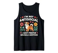 Funny I Just Prefer Brussels Griffons Dog Love Retro Vintage Débardeur