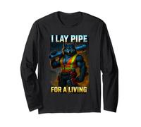 Funny I Lay Pipe for A Living Plumber Wolf Ironic Sigma Meme Manche Longue