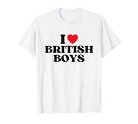 Funny I Love British Boys I Red Heart British Boys Britain T-Shirt