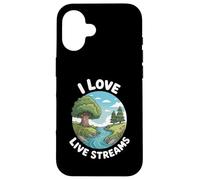 Funny I Love Live Streams Nature River Humour Dire Coque pour iPhone 16