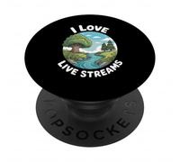 Funny I Love Live Streams Nature River Humour Dire PopSockets PopGrip Adhésif