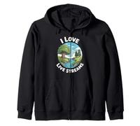 Funny I Love Live Streams Nature River Humour Dire Sweat à Capuche