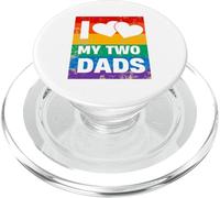 Funny I Love My Two Dads Rainbow Pride Drapeau LGBT PopSockets PopGrip pour MagSafe