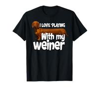 Funny I Love Playing With My Weiner Humour Sale Joke pour adulte T-Shirt