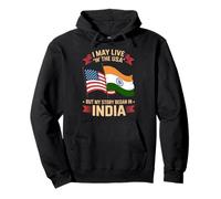 Funny I May Live in USA But India Heritage Pride Femmes Hommes Sweat à Capuche