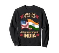 Funny I May Live in USA But India Heritage Pride Femmes Hommes Sweatshirt