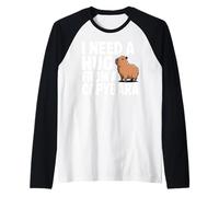 Funny I Need A Hug from a Capybara Manche Raglan