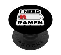 Funny I Need Ramen Icône à Batterie Faible pour Amateur de Nouilles PopSockets PopGrip Adhésif