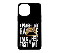Funny I Paused My Game Talk Fast Or Feed Me Gamer Gaming Coque pour iPhone 13 Pro Max