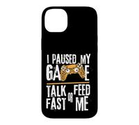 Funny I Paused My Game Talk Fast Or Feed Me Gamer Gaming Coque pour iPhone 14 Plus