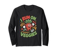 Funny I Run on Veggies Légumes Dire Manche Longue