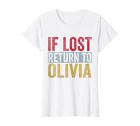 Funny If Lost Return to Olivia Relation Couple Matching T-Shirt Graphique avec Valeur, Femme, Blanc, S