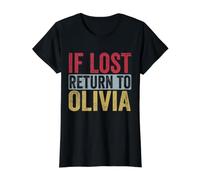 Funny If Lost Return to Olivia Relation Couple Matching T-Shirt Graphique avec Valeur, Femme, Noir, XS