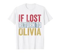 Funny If Lost Return to Olivia Relation Couple Matching T-Shirt Graphique avec Valeur, Homme, Blanc, M