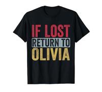 Funny If Lost Return to Olivia Relation Couple Matching T-Shirt Graphique avec Valeur, Homme, Noir, M
