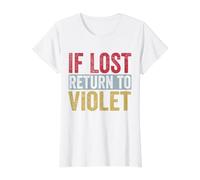 Funny If Lost Return to Violet Relation Couple Matching T-Shirt Graphique avec Valeur, Femme, Blanc, M