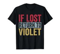 Funny If Lost Return to Violet Relation Couple Matching T-Shirt Graphique avec Valeur, Homme, Noir, M