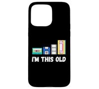 Funny I'm This Old 1980s Cassette VHS Disquette Retro Tech Coque pour iPhone 15 Pro Max
