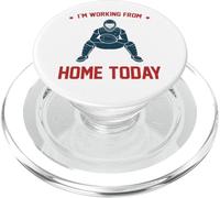 Funny I'm Working from Home Today Baseball Lover Hommes Femmes PopSockets PopGrip pour MagSafe