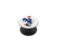 Funny Inspired Rooster Soccer Player Cartoon Graphic PopSockets PopGrip Adhésif