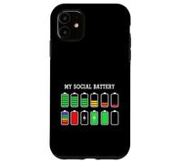 Funny Introvert Humor Energy Level Graphic Anti Social Fun Coque pour iPhone 11